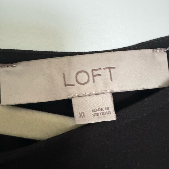 LOFT Black Short-Sleeve Peplum Top - Picture 2 of 3